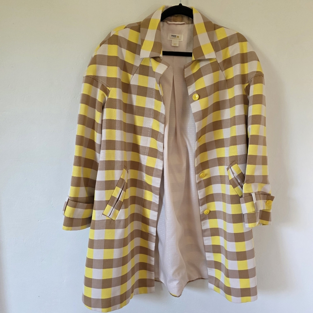Maeve by Anthropologie Gingham Swing Jacket in a Yellow Size xs - Picture 12 of 15